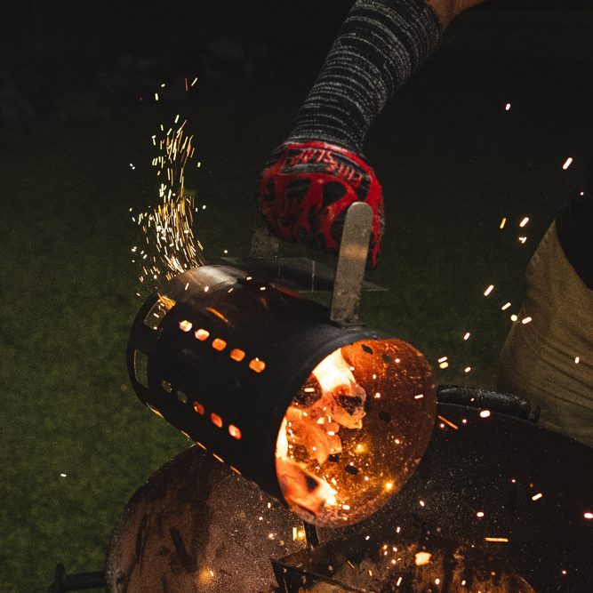 Fire Slap BBQ Gloves in action 1